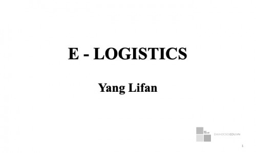 Giáo trình E - Logistics